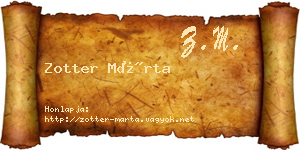 Zotter Márta névjegykártya